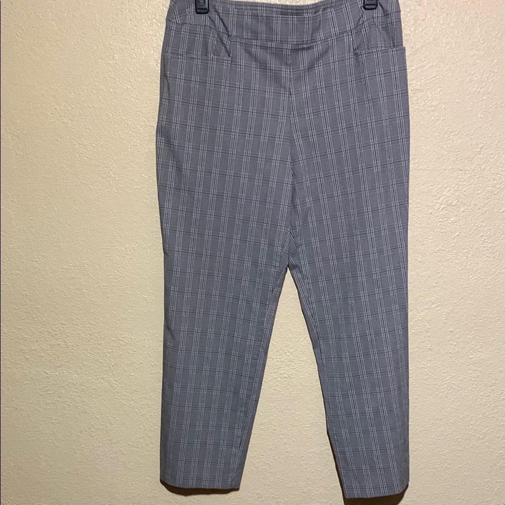 Time and Tru Black and White Checkered Pants XL 16-18 Pull On Stretchy Straight